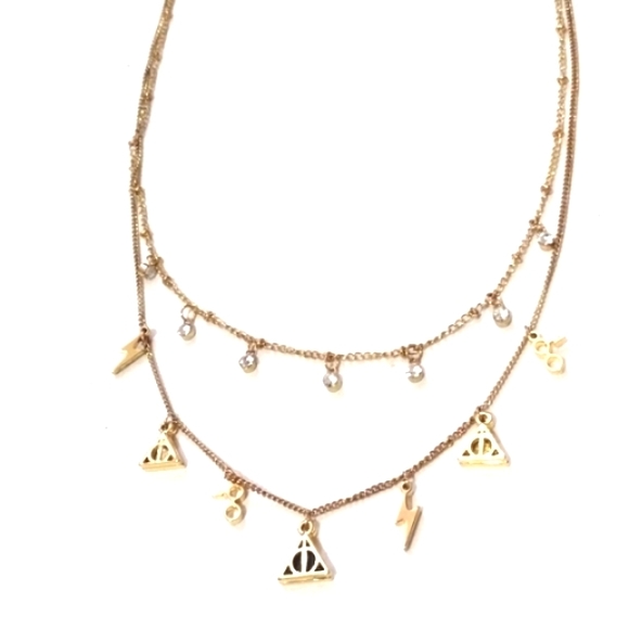 TM & WBEI HARRY POTTER COLLECTION 2018 GOLD-PLATED WARNER BROS. CHOKER NECKLACE - Picture 1 of 9